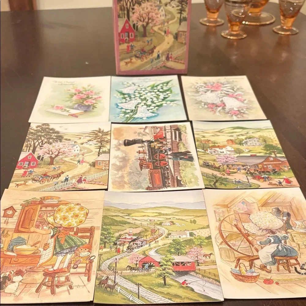 9 Vintage Sunshine Cards in box